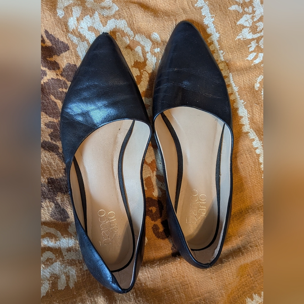 Franco Sarto Black Pointed D'Orsay Flats